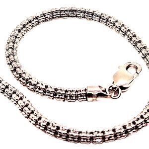 10k White Gold Snake Fashion Bracelet 8"